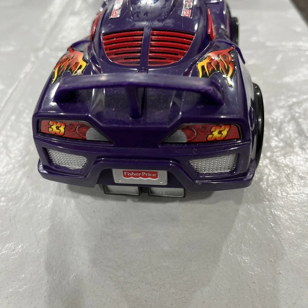 Mattel 2007 Fisher Price Shake N Go Rally Race Crash Ups Purple Orange Car 88#33
